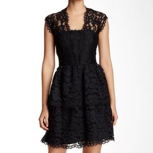 Shoshanna Black Lace Evening Dress NEW Womens 10 Cocktail Party Black Tie
